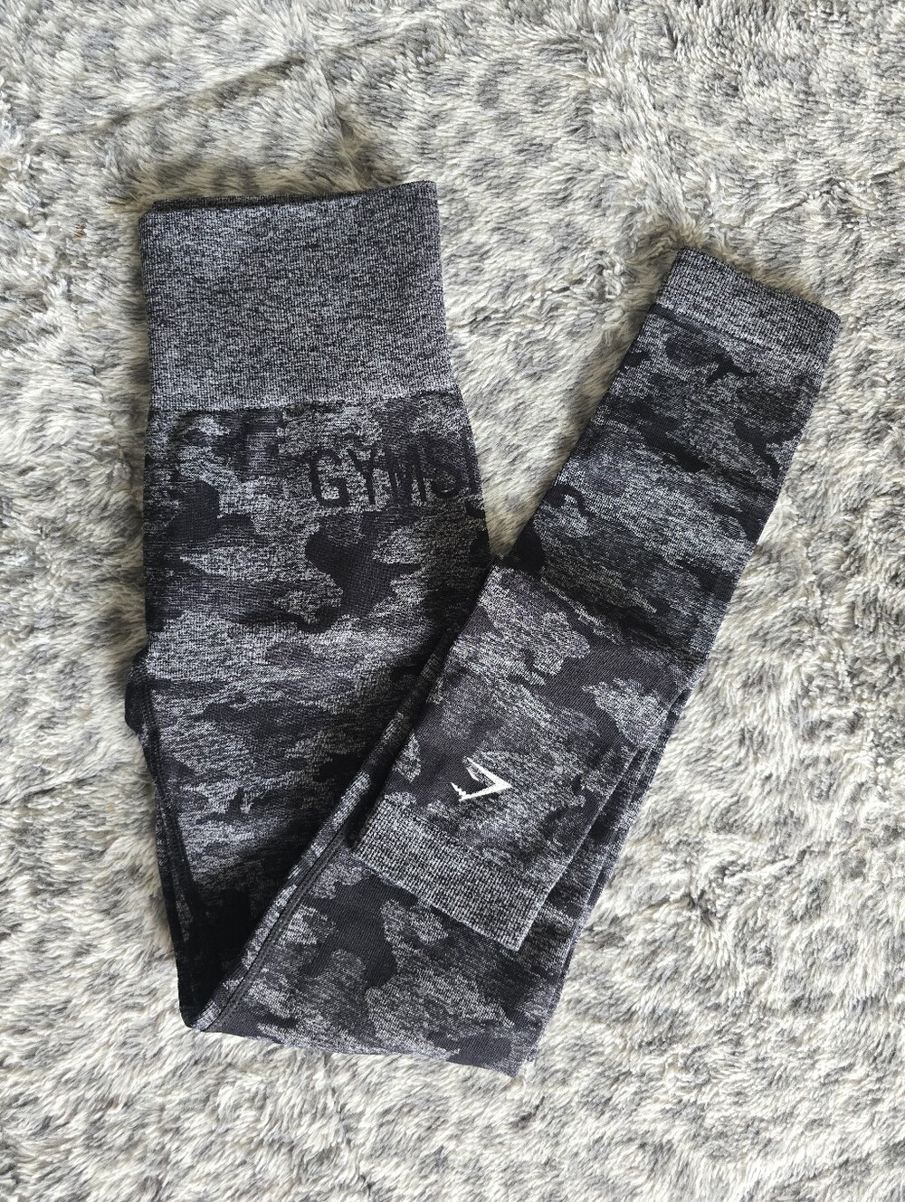 Gymshark Black & Gray Camo Seamless Leggings